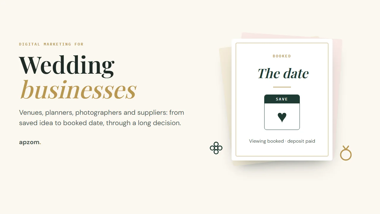 Digital Marketing Agency for Wedding Businesses: From Saved Idea to Booked Date