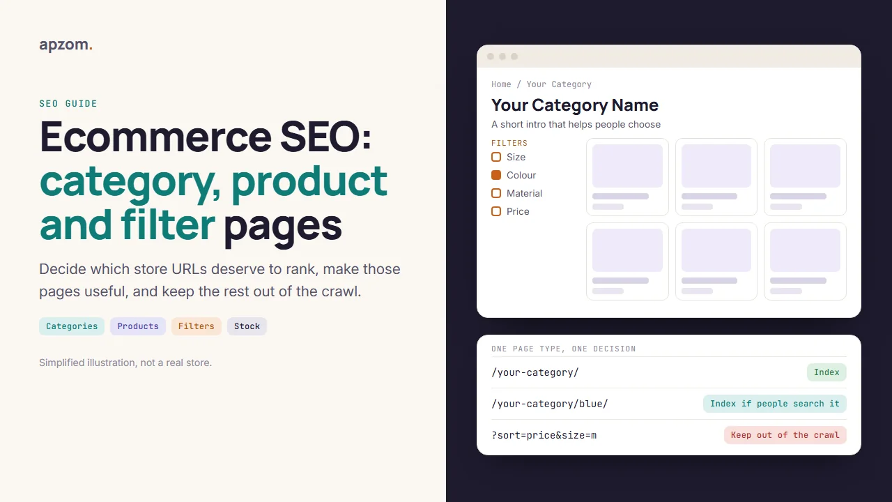 Ecommerce SEO: Category, Product and Filter Pages That Rank